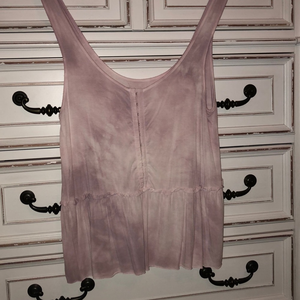 Tie dye wash tank peplum style tank top